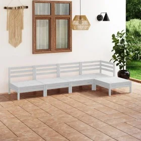 Gartenmöbel-Set 5-teilig aus massivem weißem Kiefernholz von vidaXL, Gartensets - Ref: Foro24-3082658, Preis: 245,94 €, Rabat...