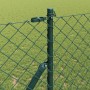Valla de eslabones de cadena con postes Verde 1 x 10 m Acero