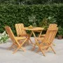 Juego de comedor para jardín 5 piezas madera maciza de teca de vidaXL, Conjuntos de jardín - Ref: Foro24-3155027, Precio: 426...