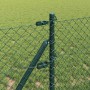 Valla de eslabones de cadena con postes Verde 0.6 x 25 m Acero