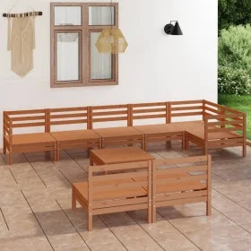 Gartenmöbel-Set 9-teilig aus massivem honigbraunem Kiefernholz von vidaXL, Gartensets - Ref: Foro24-3082892, Preis: 495,41 €,...