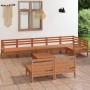 Gartenmöbel-Set 9-teilig aus massivem honigbraunem Kiefernholz von vidaXL, Gartensets - Ref: Foro24-3082892, Preis: 502,43 €,...