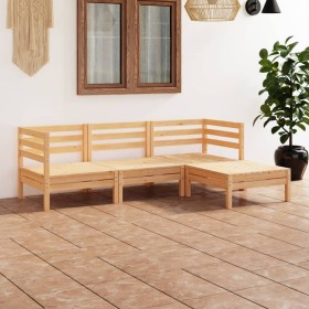 4-teiliges Gartenmöbel-Set aus massivem Zirbenholz von vidaXL, Gartensets - Ref: Foro24-3082667, Preis: 202,53 €, Rabatt: %