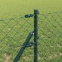 Valla de eslabones de cadena con postes Verde 0.6 x 25 m Acero