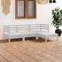 Gartenmöbel-Set 4-teilig aus massivem weißem Kiefernholz von vidaXL, Gartensets - Ref: Foro24-3082668, Preis: 215,19 €, Rabat...