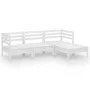 Gartenmöbel-Set 4-teilig aus massivem weißem Kiefernholz von vidaXL, Gartensets - Ref: Foro24-3082668, Preis: 215,19 €, Rabat...