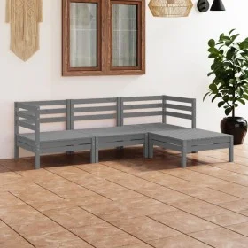 Garden furniture set 4 pieces solid gray pine wood by vidaXL, Garden sets - Ref: Foro24-3082669, Price: 218,42 €, Discount: %