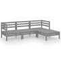 Gartenmöbel-Set 4-teilig aus massivem grauem Kiefernholz von vidaXL, Gartensets - Ref: Foro24-3082669, Preis: 221,31 €, Rabat...