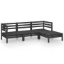 4-piece solid pine wood garden furniture set in black color. by vidaXL, Garden sets - Ref: Foro24-3082671, Price: 229,37 €, D...