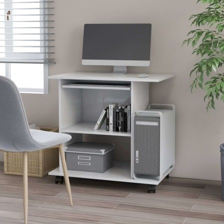White plywood computer table 80x50x75 cm by vidaXL, Desks - Ref: Foro24-802894, Price: 76,02 €, Discount: %