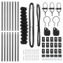Valla de eslabones de cadena con postes Gris 1 x 10 m Acero