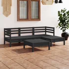 Garden furniture set 5 pieces solid black pine wood by vidaXL, Garden sets - Ref: Foro24-3082676, Price: 254,41 €, Discount: %