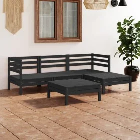 Gartenmöbel-Set 5-teilig aus massivem schwarzem Kiefernholz von vidaXL, Gartensets - Ref: Foro24-3082676, Preis: 251,12 €, Ra...