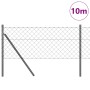 Valla de eslabones de cadena con postes Gris 0.4 x 10 m Acero