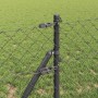 Valla de eslabones de cadena con postes Gris 0.6 x 10 m Acero