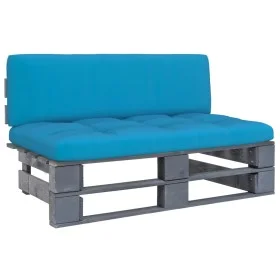 Gray impregnated pine wood pallet garden ottoman by vidaXL, Modular outdoor sofas - Ref: Foro24-3066485, Price: 114,71 €, Dis...