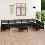 Gartenmöbel-Set 9-teilig aus massivem schwarzem Kiefernholz von vidaXL, Gartensets - Ref: Foro24-3082993, Preis: 459,35 €, Ra...