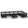 Gartenmöbel-Set 9-teilig aus massivem schwarzem Kiefernholz von vidaXL, Gartensets - Ref: Foro24-3082993, Preis: 459,35 €, Ra...