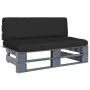 Grau imprägnierter Paletten-Gartenhocker aus Kiefernholz von vidaXL, Modulare Sofas für den Außenbereich - Ref: Foro24-306648...