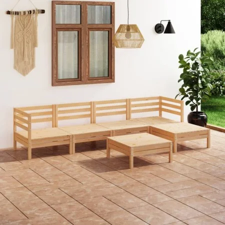 Juego de muebles de jardín 6 piezas madera pino maciza gris de vidaXL, Conjuntos de jardín - Ref: Foro24-3082682, Precio: 265...