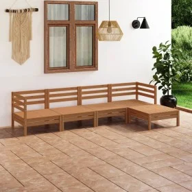 Garden furniture set 5 pieces solid honey brown pine wood by vidaXL, Garden sets - Ref: Foro24-3082680, Price: 293,87 €, Disc...