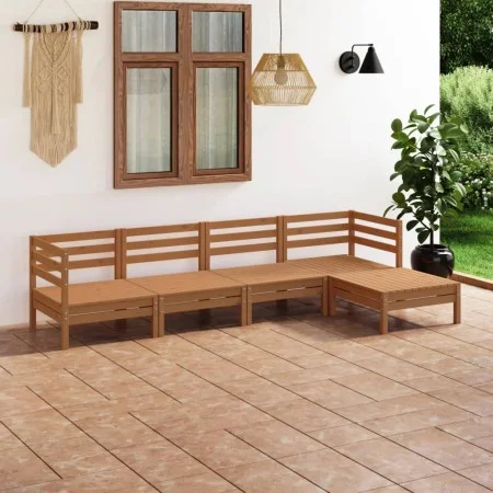 Garden furniture set 5 pieces solid honey brown pine wood by vidaXL, Garden sets - Ref: Foro24-3082680, Price: 293,87 €, Disc...