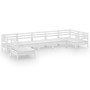 Gartenmöbel-Set 7-teilig aus massivem weißem Kiefernholz von vidaXL, Gartensets - Ref: Foro24-3082738, Preis: 374,14 €, Rabat...