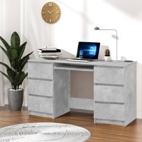 Schreibtisch aus grauem Sperrholz, 140 x 50 x 77 cm von vidaXL, Schreibtische - Ref: Foro24-800814, Preis: 169,88 €, Rabatt: %