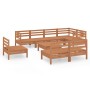 9-piece solid pine wood garden furniture set in honey brown. by vidaXL, Garden sets - Ref: Foro24-3082902, Price: 502,43 €, D...