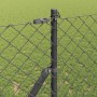 Valla de eslabones de cadena con postes Gris 1.4 x 25 m Acero