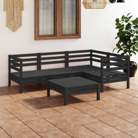 Garden furniture set 5 pieces solid black pine wood by vidaXL, Garden sets - Ref: Foro24-3082696, Price: 272,89 €, Discount: %