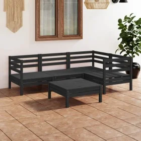 Garden furniture set 5 pieces solid black pine wood by vidaXL, Garden sets - Ref: Foro24-3082696, Price: 265,64 €, Discount: %