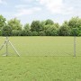 Valla de eslabones de cadena con postes Plateado 0.4 x 10 m