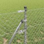 Valla de eslabones de cadena con postes Plateado 0.6 x 10 m