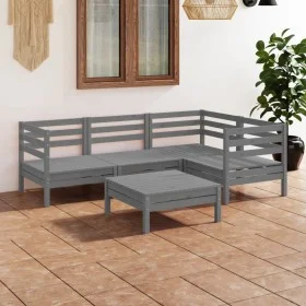 Garden furniture set 5 pieces solid gray pine wood by vidaXL, Garden sets - Ref: Foro24-3082694, Price: 271,08 €, Discount: %