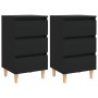 Nachttische 2 Stück Massivholzbeine schwarz 40x35x69 cm von vidaXL, Nachttische - Ref: Foro24-805890, Preis: 105,46 €, Rabatt: %