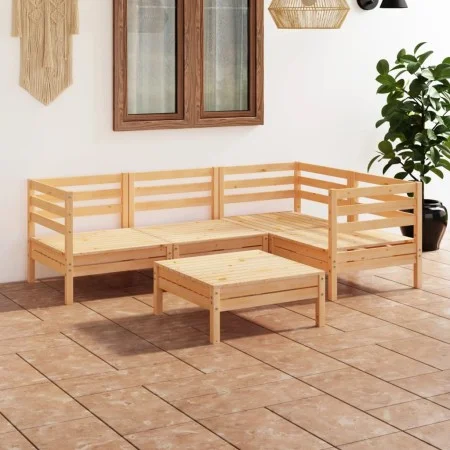 5-teiliges Gartenmöbel-Set aus massivem Kiefernholz von vidaXL, Gartensets - Ref: Foro24-3082692, Preis: 218,74 €, Rabatt: %