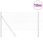 Valla de eslabones de cadena con postes Plateado 1.4 x 10 m