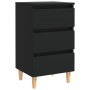 Nachttische 2 Stück Massivholzbeine schwarz 40x35x69 cm von vidaXL, Nachttische - Ref: Foro24-805890, Preis: 105,46 €, Rabatt: %