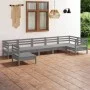 Garden furniture set 7 pieces solid gray pine wood by vidaXL, Garden sets - Ref: Foro24-3082739, Price: 377,69 €, Discount: %