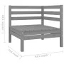 Garden furniture set 7 pieces solid gray pine wood by vidaXL, Garden sets - Ref: Foro24-3082739, Price: 377,69 €, Discount: %