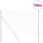 Valla de eslabones de cadena con postes Plateado 1.6 x 10 m