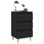 Nachttische 2 Stück Massivholzbeine schwarz 40x35x69 cm von vidaXL, Nachttische - Ref: Foro24-805890, Preis: 105,46 €, Rabatt: %