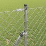 Valla de eslabones de cadena con postes Plateado 1 x 10 m Acero