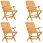 Juego de comedor para jardín 5 piezas madera maciza de teca de vidaXL, Conjuntos de jardín - Ref: Foro24-3155028, Precio: 400...
