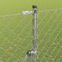 Valla de eslabones de cadena con postes Plateado 1.6 x 10 m