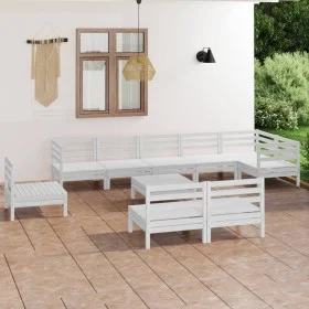 Gartenmöbel-Set 10-teilig aus massivem weißem Kiefernholz von vidaXL, Gartensets - Ref: Foro24-3082910, Preis: 498,14 €, Raba...