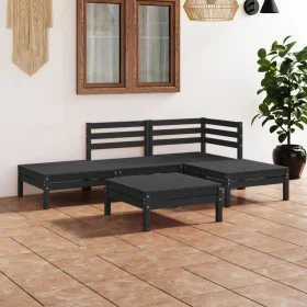 Garden furniture set 5 pieces solid black pine wood by vidaXL, Garden sets - Ref: Foro24-3082626, Price: 243,89 €, Discount: %