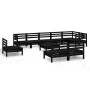 Gartenmöbel-Set 10-teilig aus massivem schwarzem Kiefernholz von vidaXL, Gartensets - Ref: Foro24-3082913, Preis: 514,66 €, R...