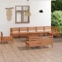 Gartenmöbel-Set 10-teilig aus massivem honigbraunem Kiefernholz von vidaXL, Gartensets - Ref: Foro24-3082912, Preis: 515,02 €...